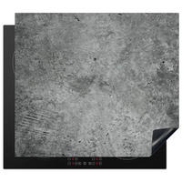 HERDABDECKPLATTE Beton - Schiefer - Grau -Betonstruktur Herdabdeckung Induktionsfeld 60x52 cm - Grau, Kunststoff (60/52/0.2cm) - MuchoWow