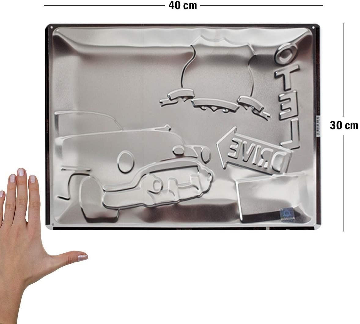 BLECHSCHILD 30/40 cm US Highways Route 66 Road Trip - Multicolor, Metall (40/30/0.2cm) - Nostalgic-Art