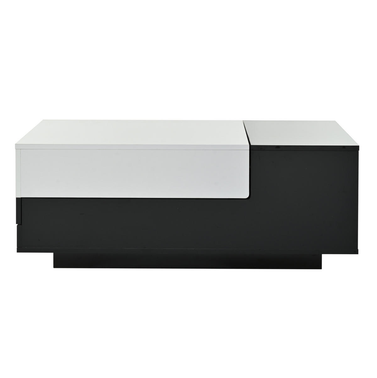 COUCHTISCH 100/50/38 cm in Weiß/Schwarz mit 2 Schubladen und Hochglanz - Weiß, Holzwerkstoff (100/50/38cm) - Flora Grace