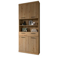 HOCHSCHRANK Eiche Artisan 74 x 191 cm, Badschrank in modernem Design - Schwarz/Eiche Artisan, Holzwerkstoff/Kunststoff (74/191/31cm) - Inn.Furn