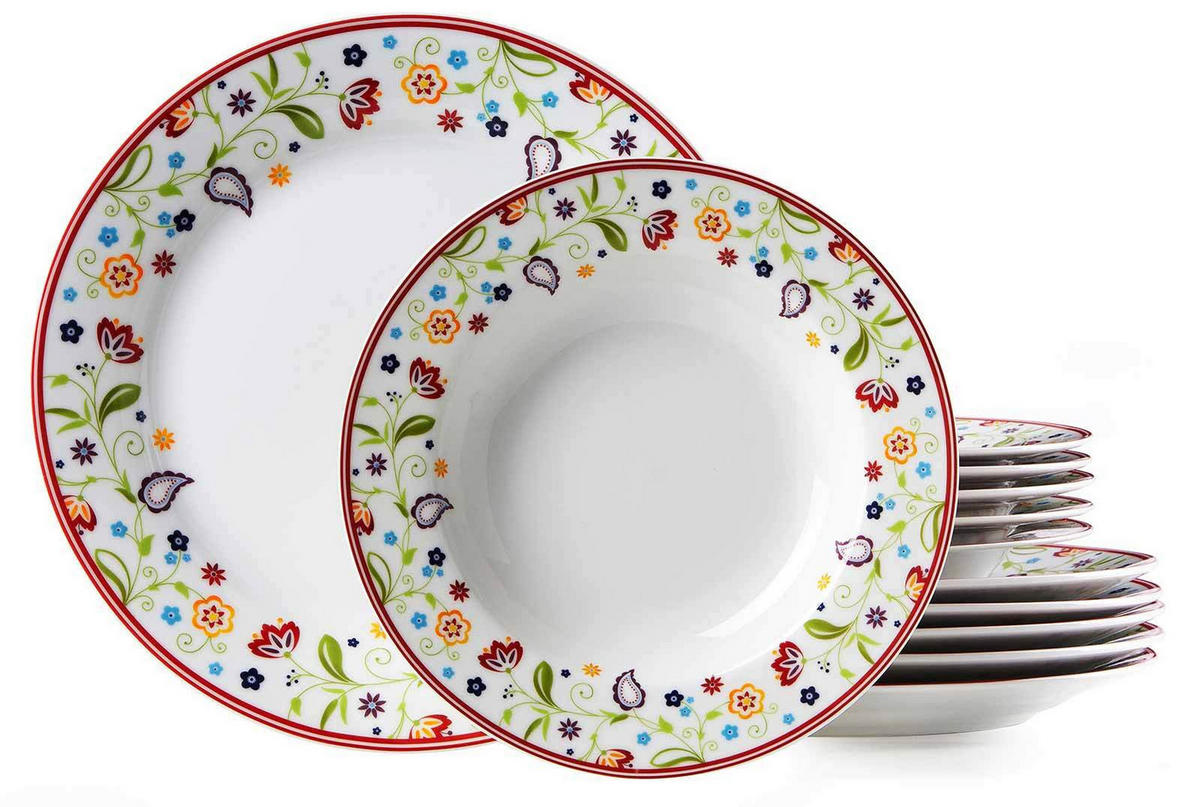 TAFELSERVICE Doppio bunt 12er Set - Multicolor, Keramik (1/1/1cm) - Ritzenhoff Breker