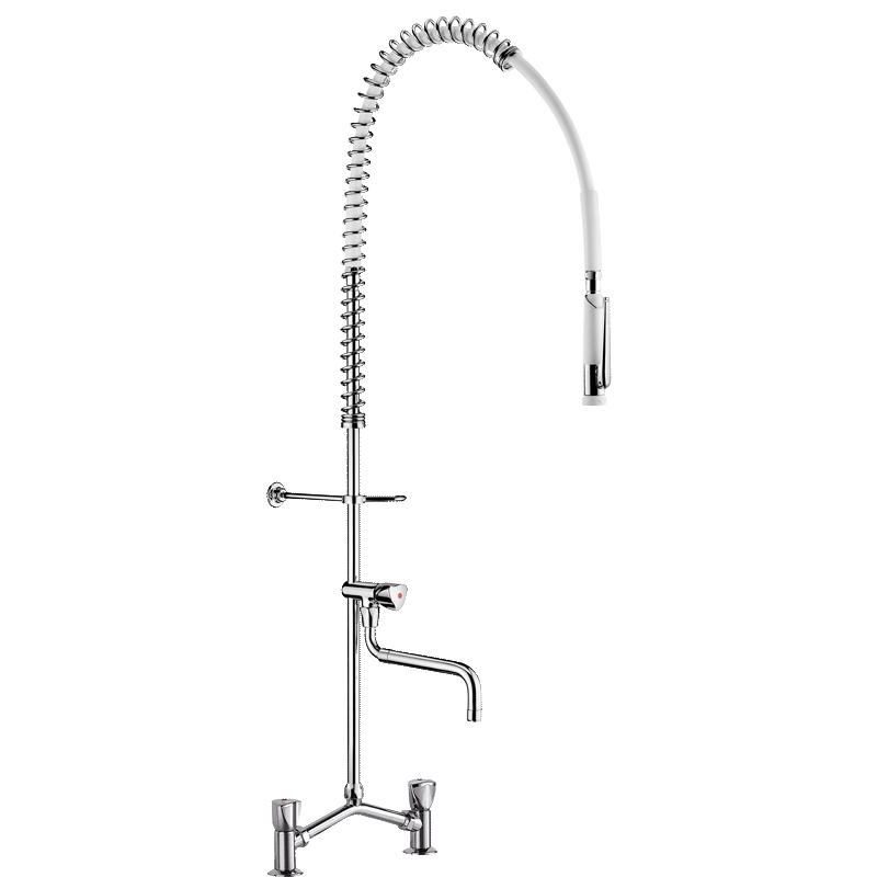 GESCHIRRSPÜLBRAUSE mit Zweigriffmischer MA150 und Handbrause 433000 - Chromfarben, Metall (20.7/12.2/98.5cm) - Delabie