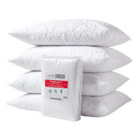 KISSENSCHONER gesteppt 48/74 cm, 4er-Set, Hotelverschluss - Weiß, Textil (48/74cm) - Homescapes