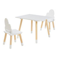 DĚTSKÁ SEDACÍ SOUPRAVA Hovle - bílá, dřevo/kompozitní dřevo (60/44/48cm) - [en.casa]