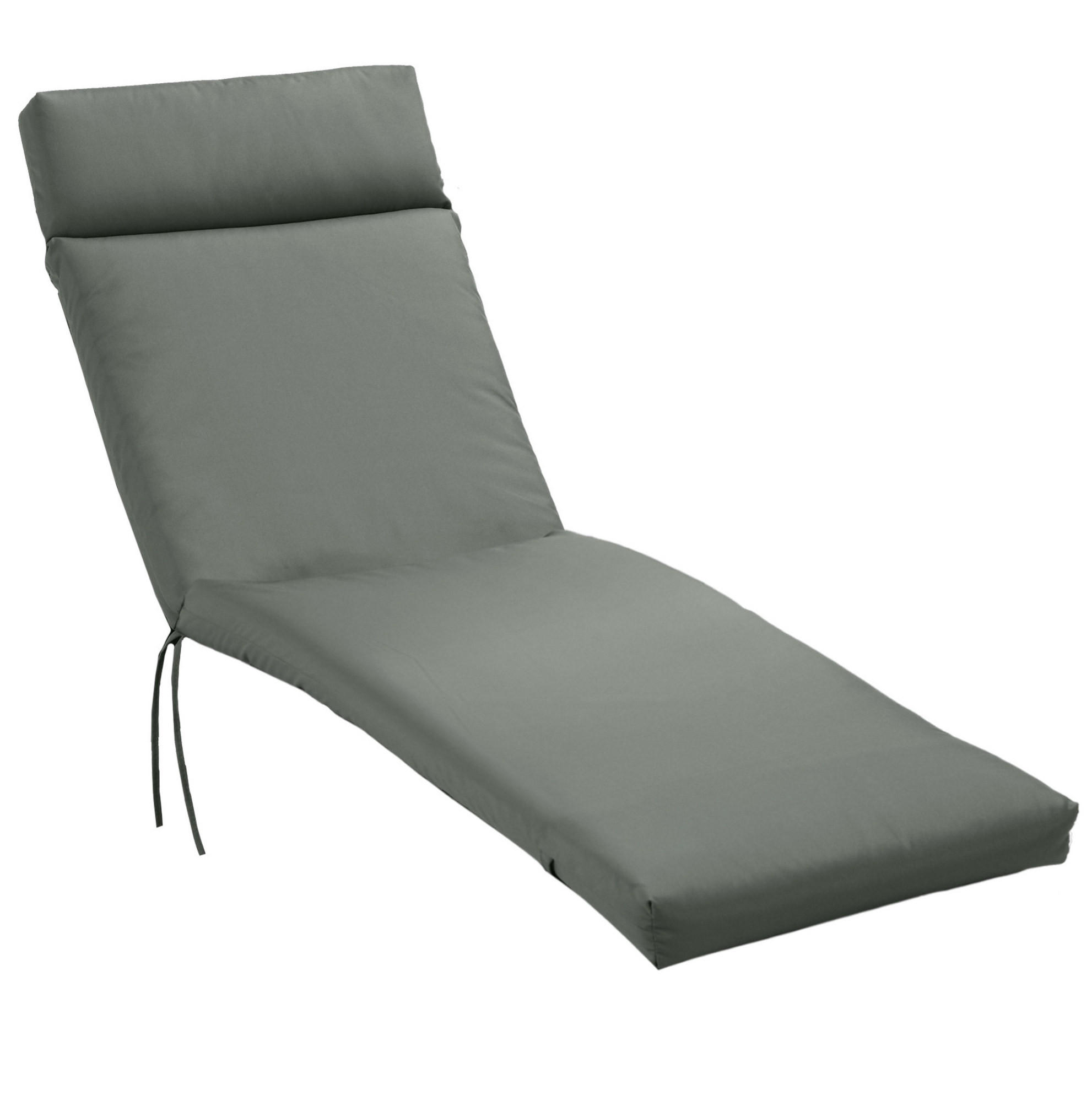 LIEGENAUFLAGE aus Polyester 196x55x8 cm in Dunkelgrau mit Befestigungsbändern - Dunkelgrau, Textil (55/8/196cm) - Modfu