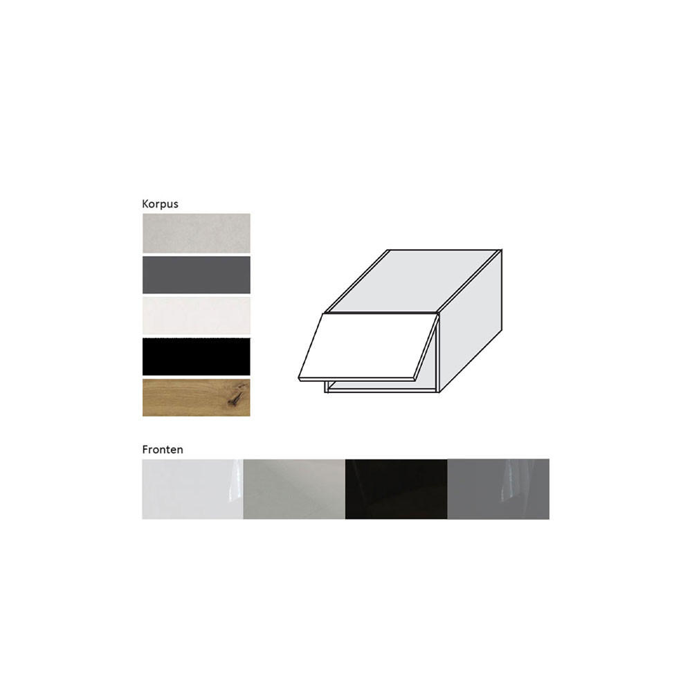 Thumbnail - Feldmann-Wohnen Aufsatzschrank, Weiß Hochglanz, Schwarz, Holz, 45x36x59 cm, Küchen, Küchenmöbel, Küchenschränke, Kücheno...