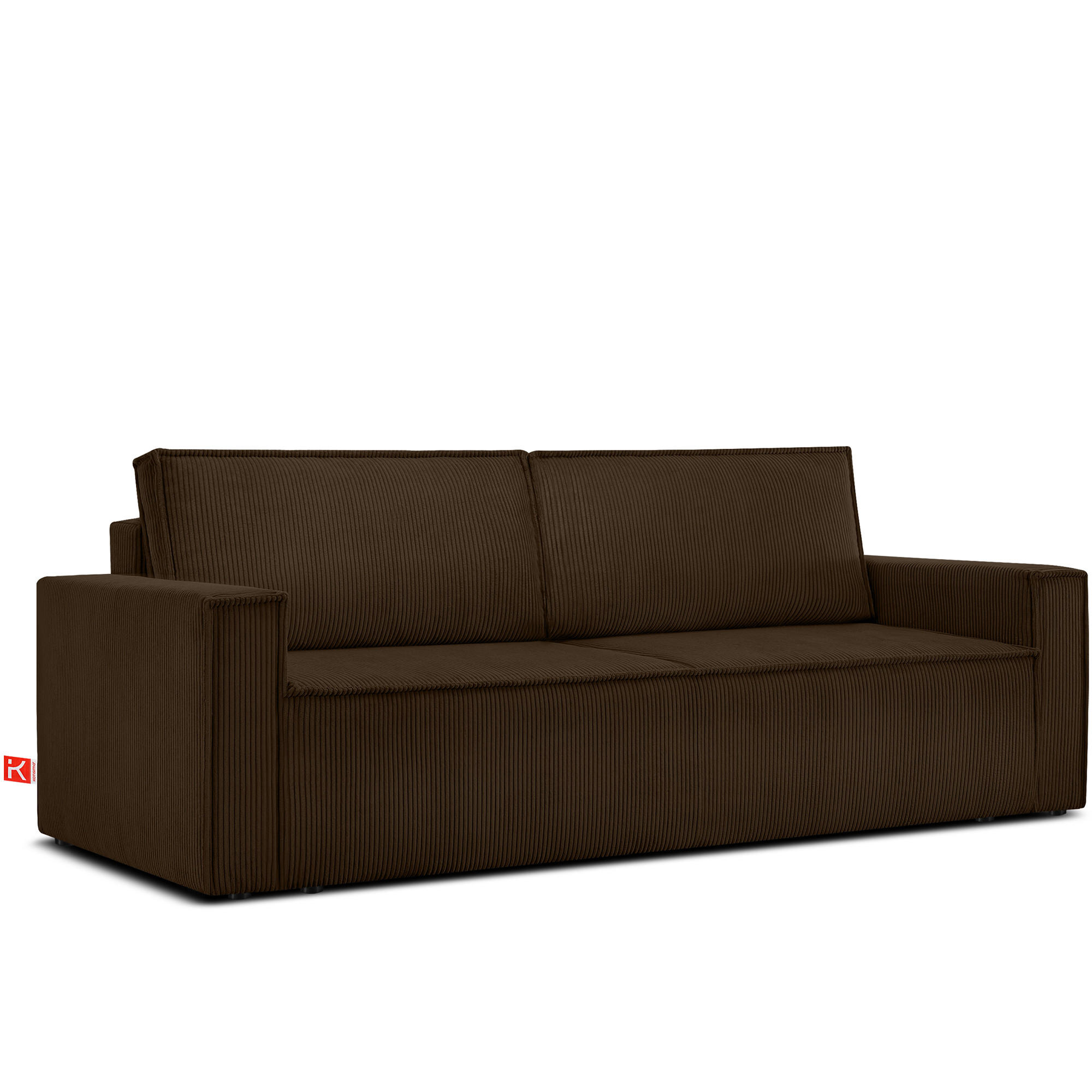 SCHLAFSOFA NAPI in Pet Friendly Cord-Stoff, dunkelbraun - Dunkelbraun/Schwarz, Textil (228/89/101cm) - KONSIMO®