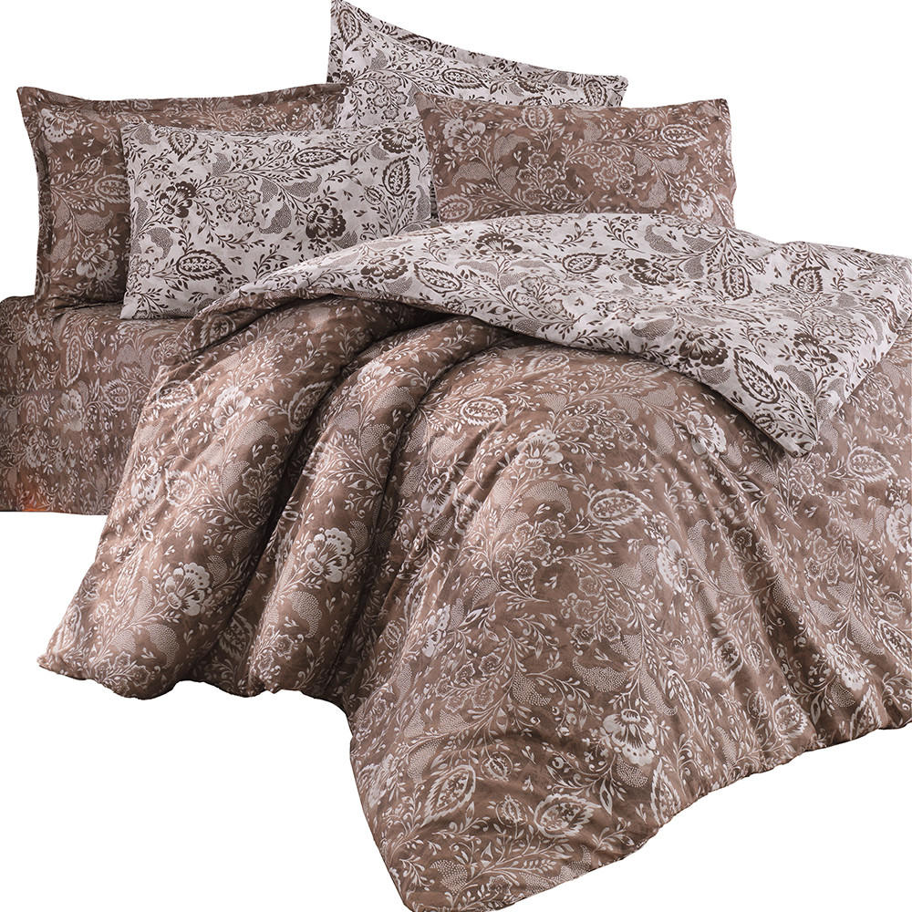 BETTWÄSCHE 6-teilig 220/240 cm YAPRAK - Braun, Textil (220/240cm) - ROLFNERS