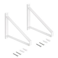 TRÄGER-SET für Regale in Holz Shelf mit dreieckiger Form, Stahl, Weiß - Weiß, Metall (22.5/3/22cm) - EMUCA