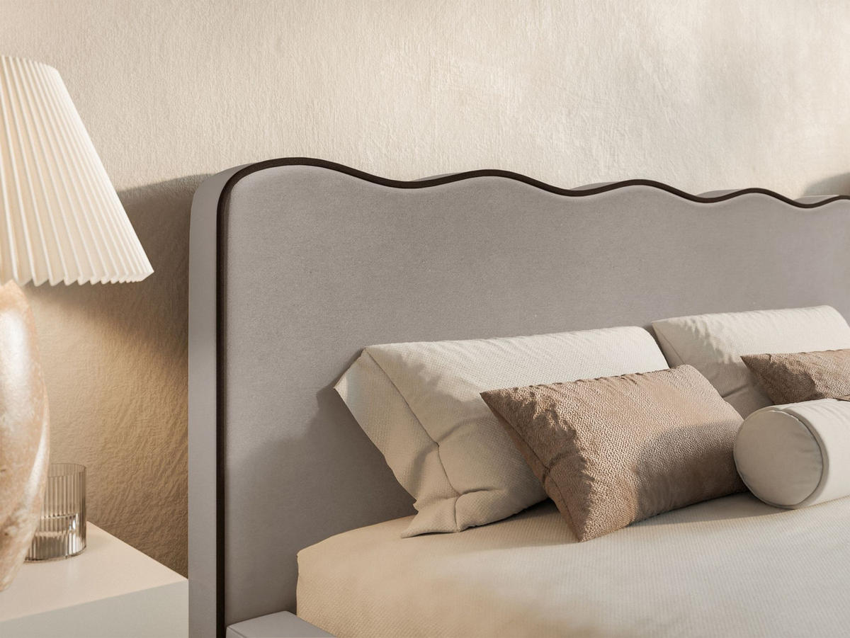 POLSTERBETT Duney Beige Velours mit Bettkasten 160x200 cm - Beige, Textil (160/200cm) - Selsey