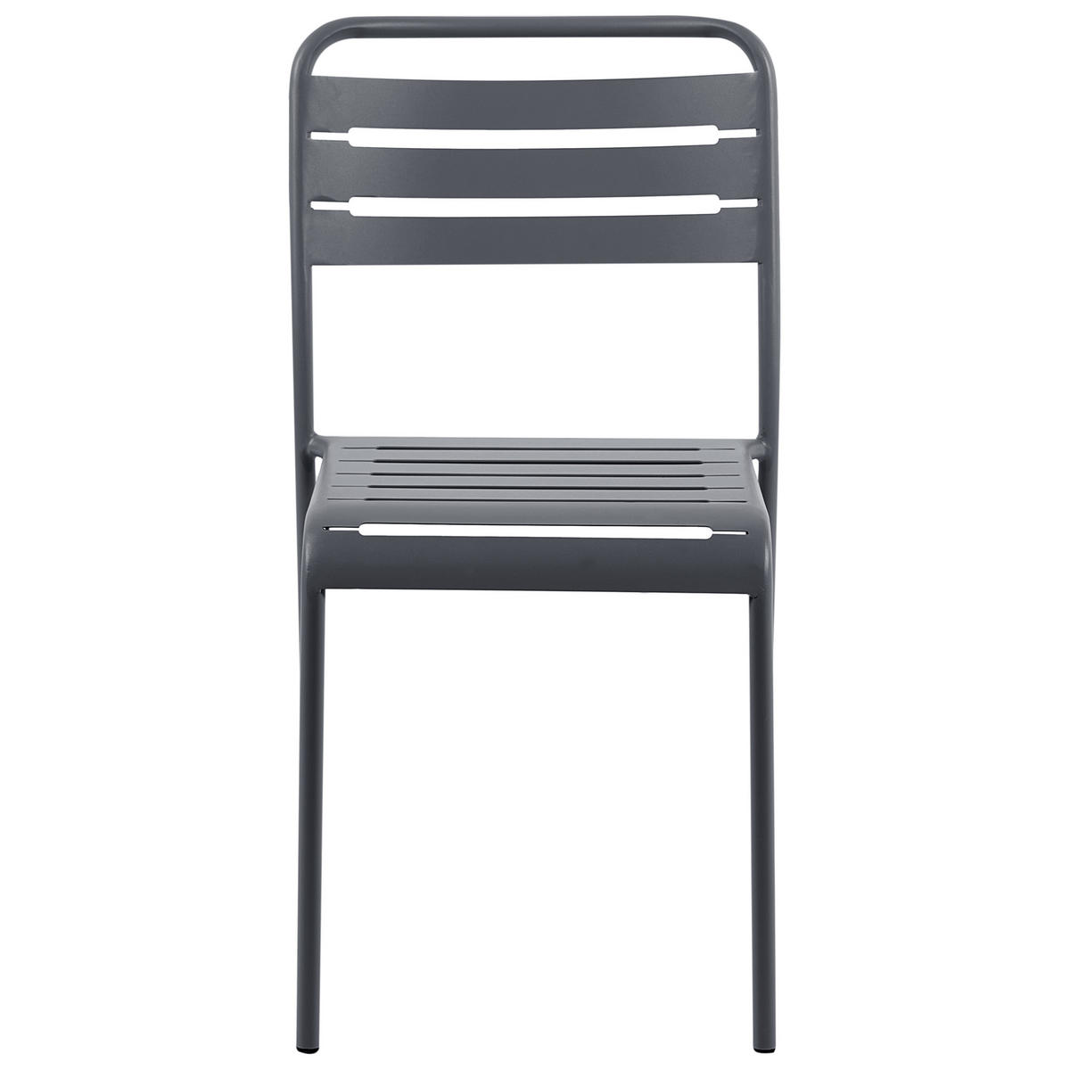 GARTENSTUHL 2er-Set Metall Dunkelgrau Lefkada - Dunkelgrau, Metall (38/80/54cm) - Beliani