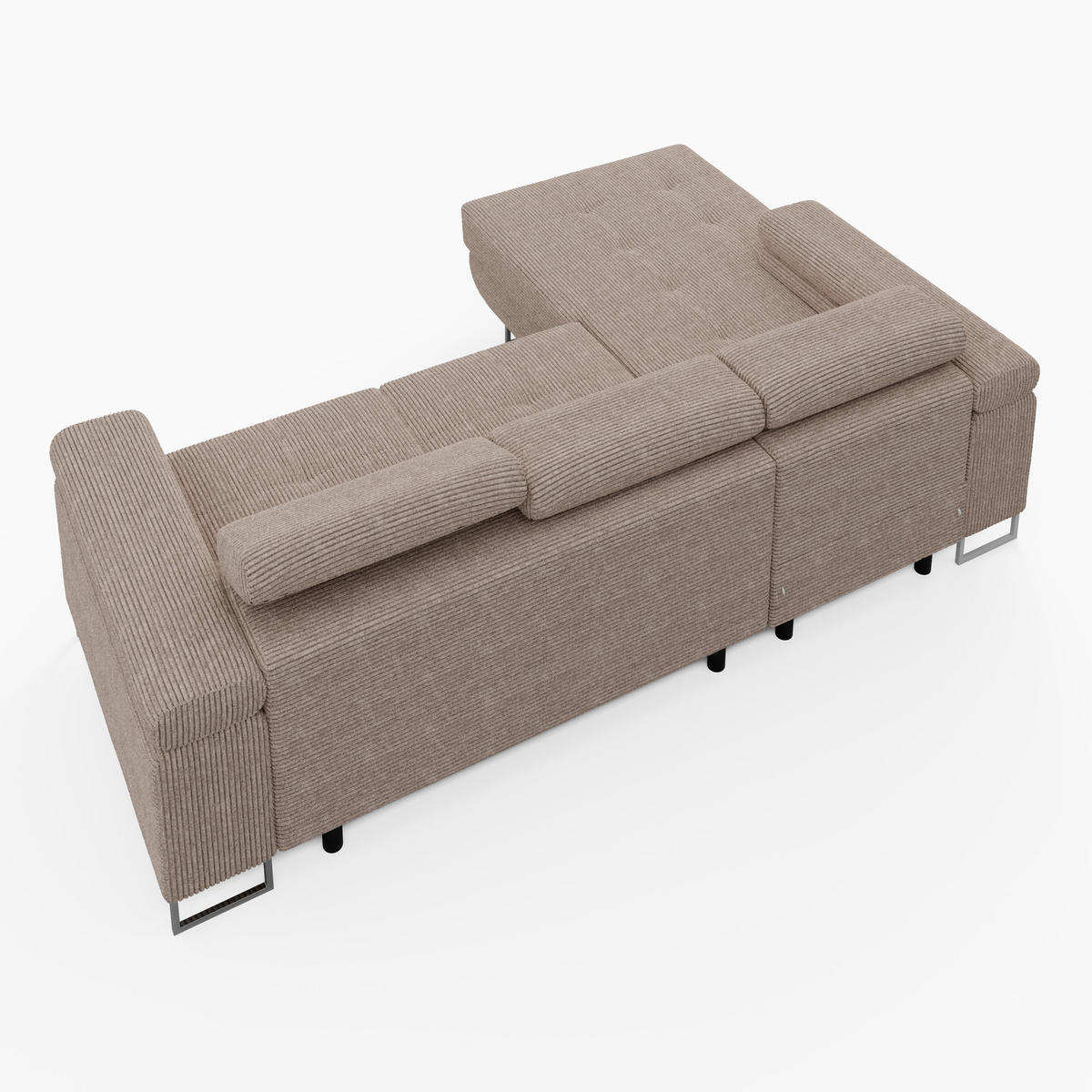 ECKSOFA VEMO MINI Links Schwarz Cord-Stoff Kompakter Komfort für Wohnräume - Schwarz, Textil (235/175cm) - Barchello