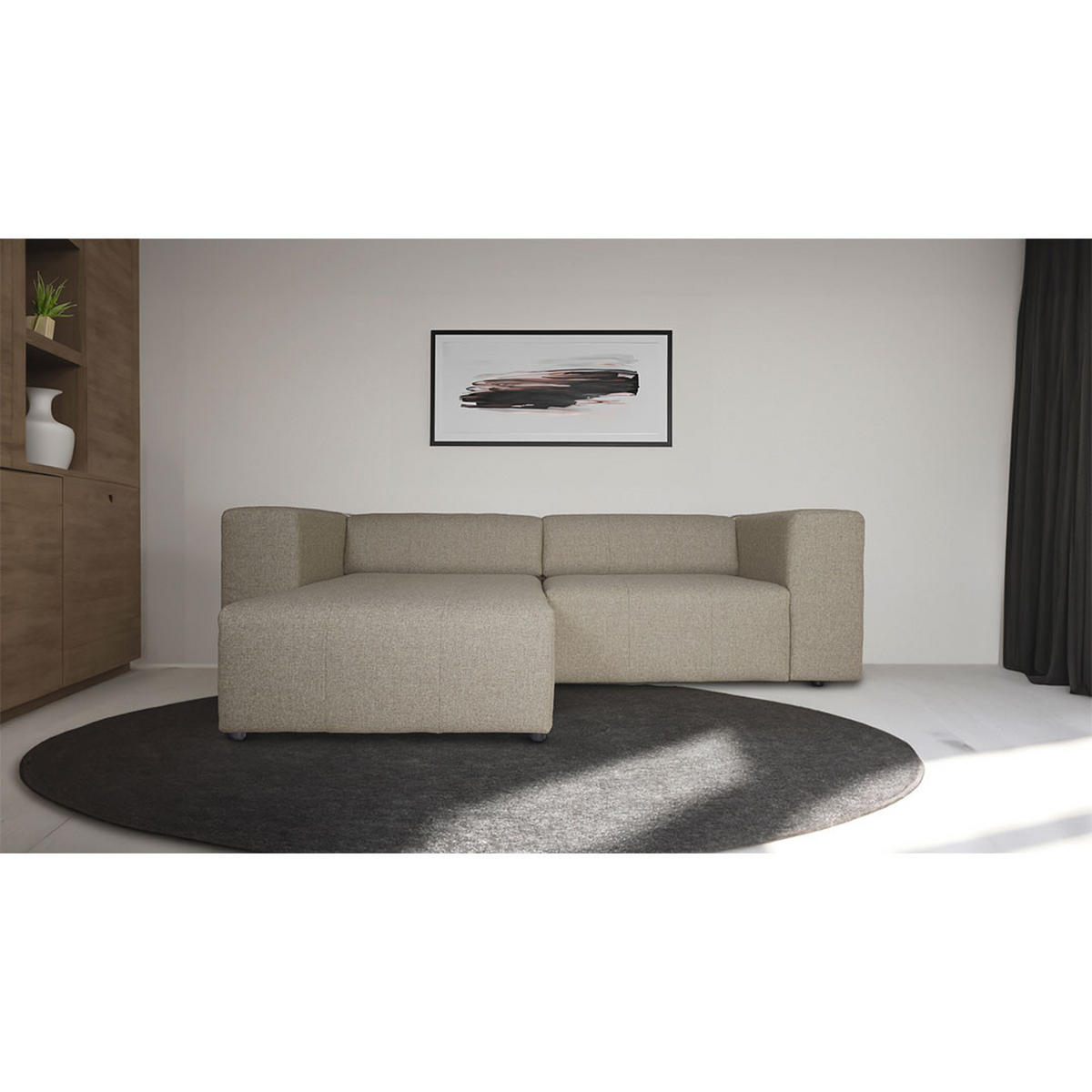 ECKSOFA grau - Sandfarben, Textil (268/152cm) - ebuy24