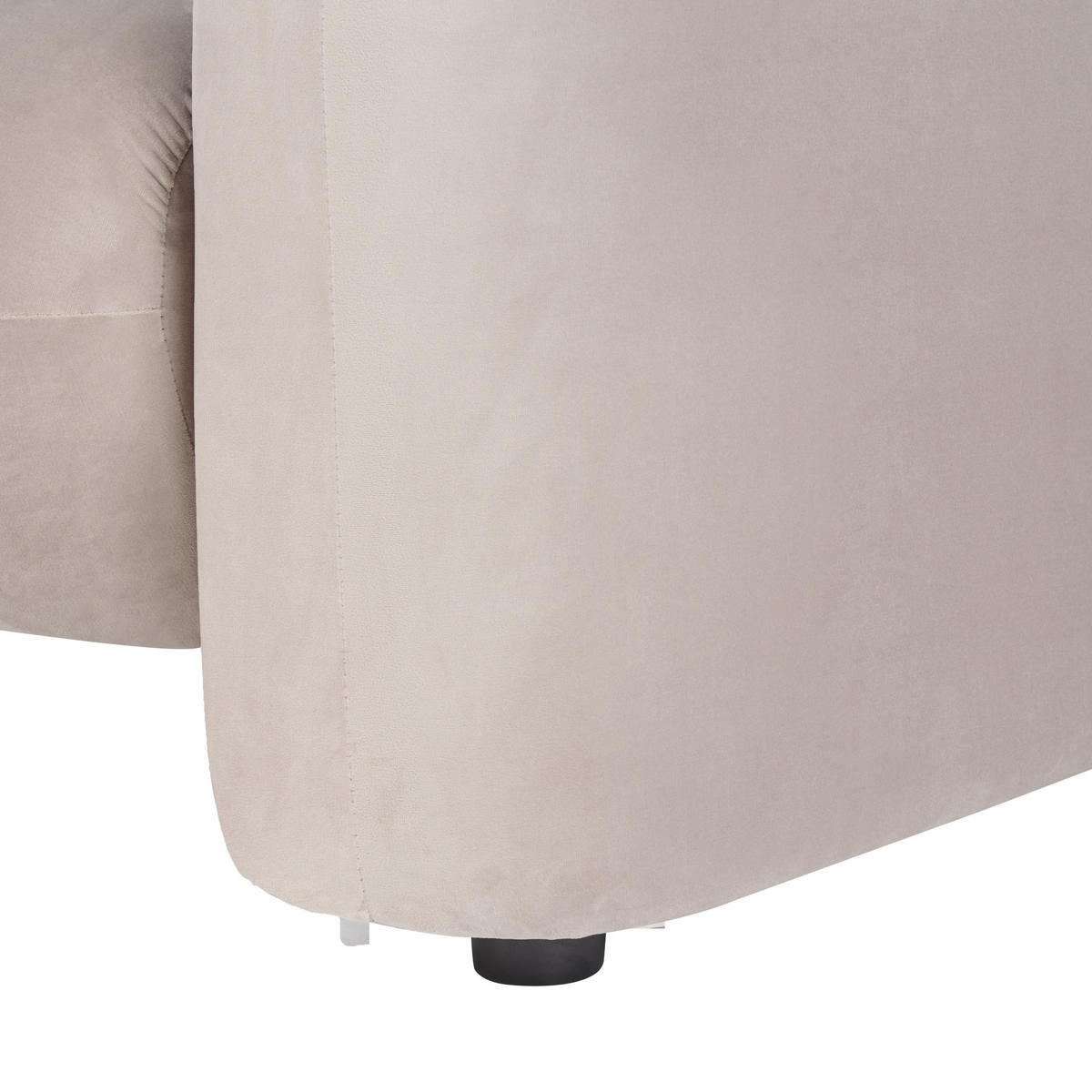 SESSEL Samtstoff Taupe Leiren - Beige, Textil (111/73/83cm) - Beliani