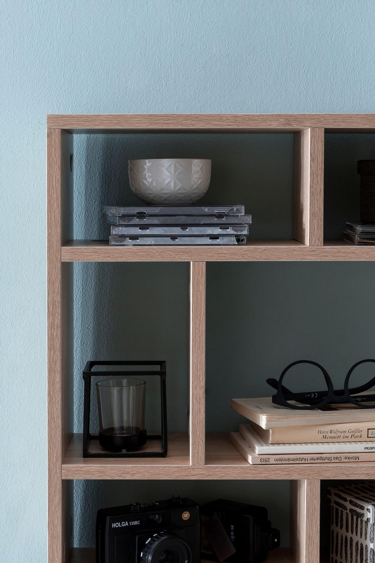 WANDREGAL MAGRA Spanplatte 9 Fächer Modern, Beige 75x16x51 cm - Beige, Holz (75/51/16cm) - KADIMA DESIGN