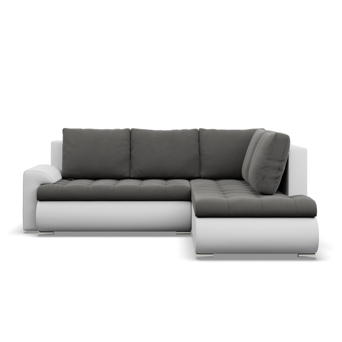 ECKSOFA RECHTS MIT SCHLAFFUNKTION FORESTA, Dunkelgrau + Grau - Dunkelgrau/Hellgrau, Textil (230/200cm) - Mebligo