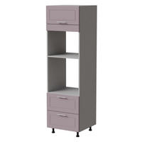 BACKOFENUMBAUSCHRANK Bari D14/RU/2 284 Grau / RAL 4009 pastellviolett 60 / 59 / 207cm Blum Teilauszug - Violett/Grau, Holz/Holzwerkstoff (60/207/59cm) - Feldmann-Wohnen
