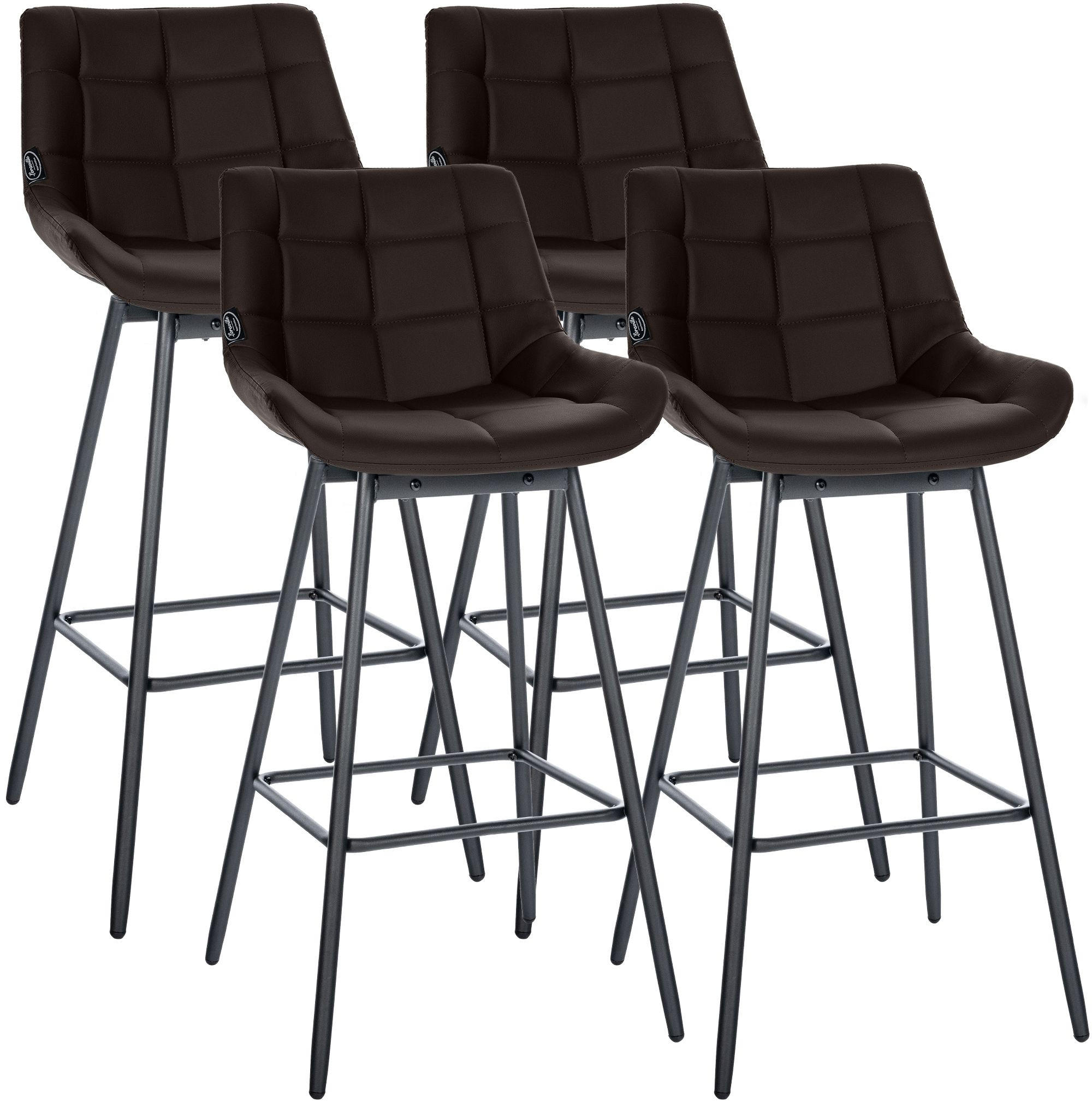BARHOCKER 4 Lederlook Braun - Schwarz/Braun, Textil/Metall (49/105/56cm) - CLP