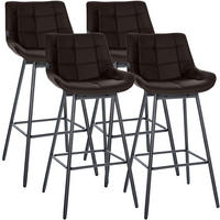 BARHOCKER 4 Lederlook Braun - Schwarz/Braun, Textil/Metall (49/105/56cm) - CLP