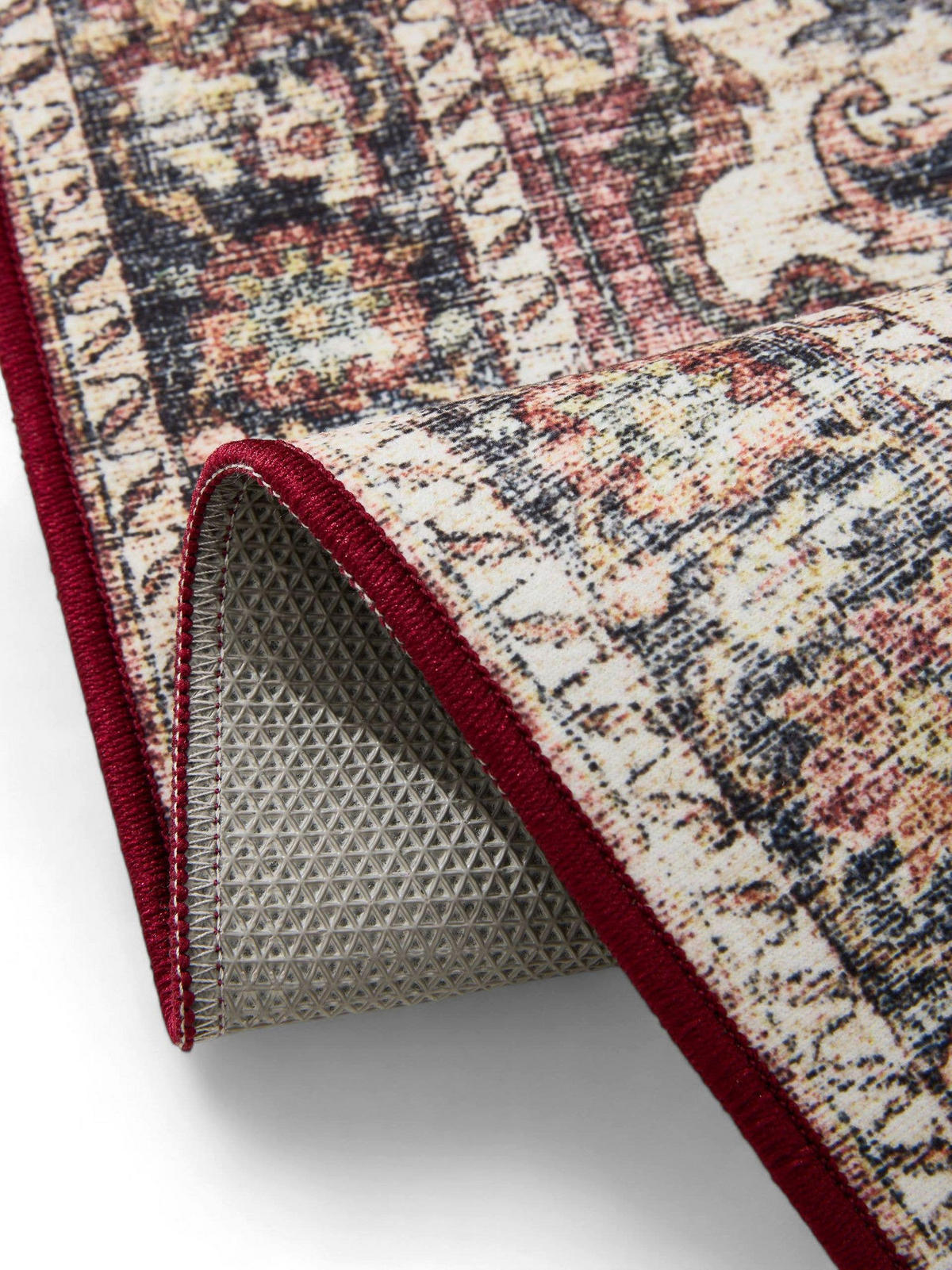 VINTAGE-TEPPICH George waschbar 60x120 cm - Rot/Multicolor, Kunststoff (60/120cm) - benuta