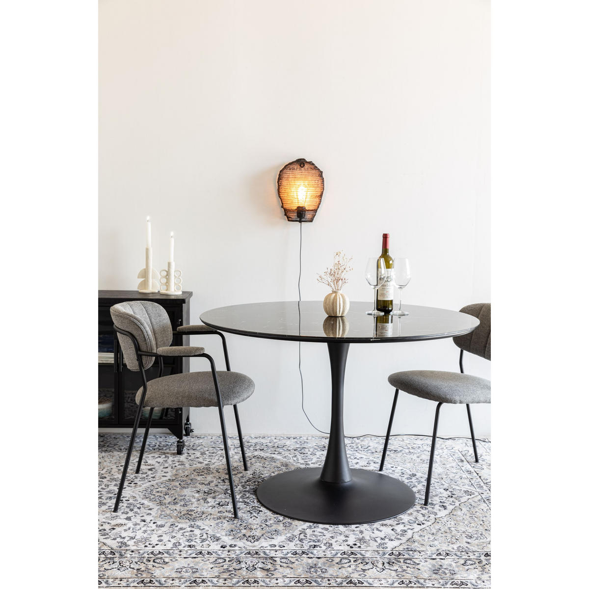 ESSTISCH Maru Rund 110 cm Optik Schwarz - Schwarz, Holz (110/110/75cm) - Housecraft Living
