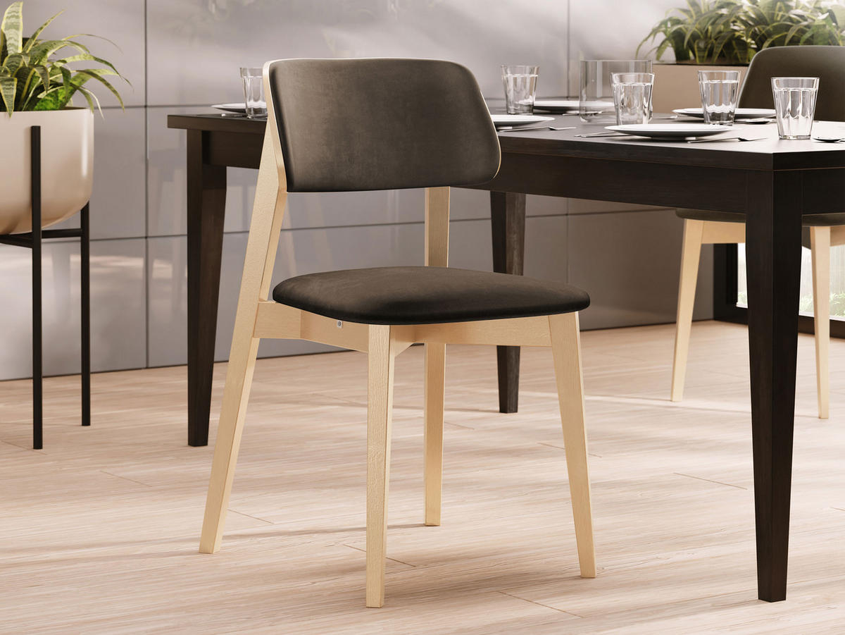 WOHNZIMMER STUHL KT63/C, Holzfarbe: Buche - Buchefarben/Braun, Holz/Textil (47/80/49cm) - MIRJAN24