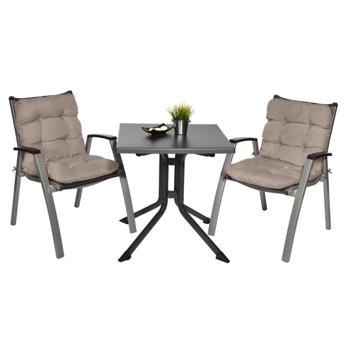 NIEDERLEHNER Flair NL 100x50x8cm Taupe (2tlg) - Taupe, Textil (50/100cm) - Beautissu 