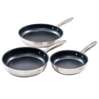 PFANNENSET PD1 Edelstahl 3-teilig - Silberfarben, Metall - SUNCOK