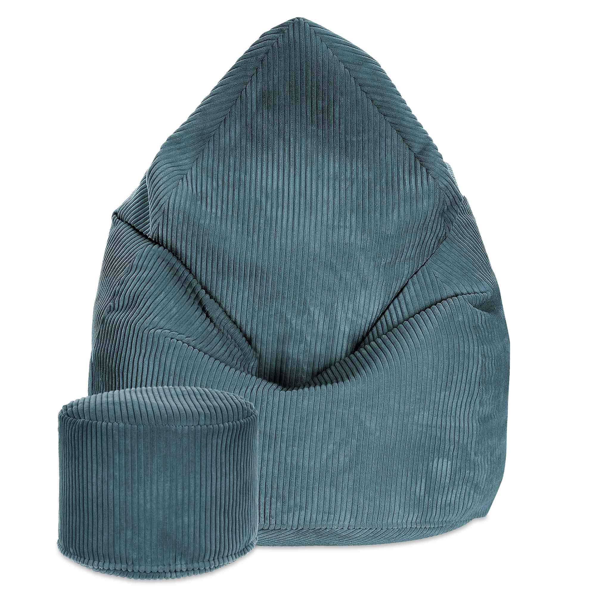 SITZSACK MIT FUßSTÜTZE Kordsamt 2-tlg Ocean Depths S - Blau, Textil (70/105/70cm) - Dreamroots