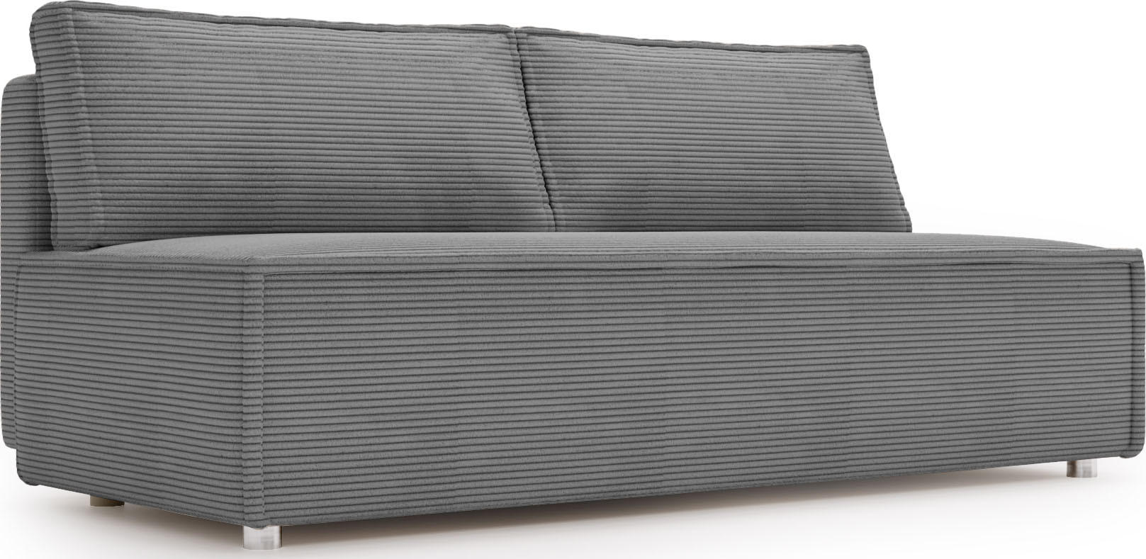 SCHLAFSOFA Diana mit Bettkasten, Grau 200/89/100 cm - Edelstahlfarben/Grau, Textil/Metall (200/89/100cm) - WFL GROUP