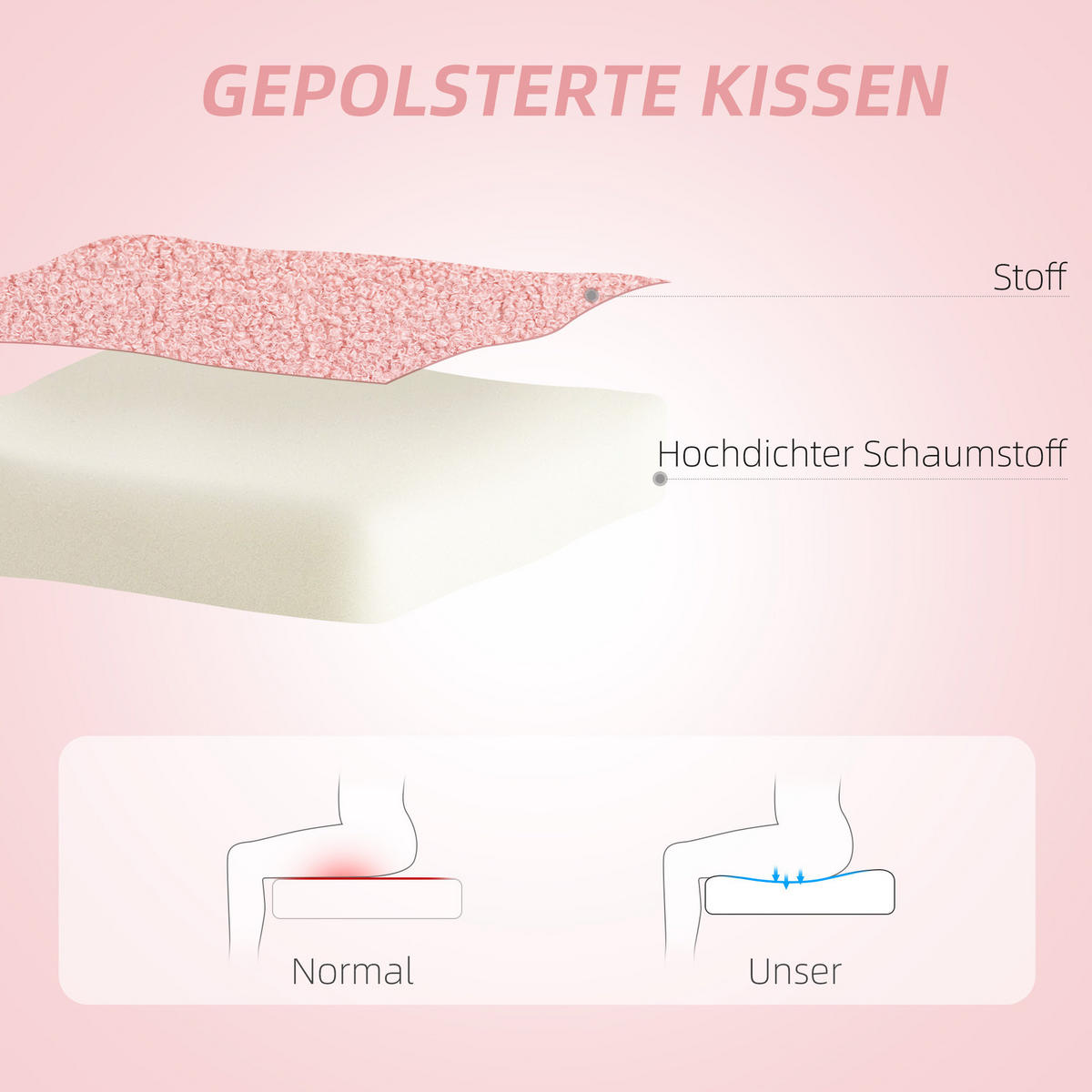 SCHREIBTISCHSTUHL höhenverstellbar 45 x 56 x 78-88 cm Pink - Pink, Kunststoff (45/88/56cm) - Meubliv