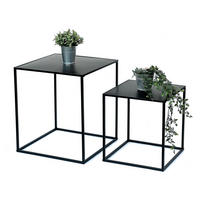 COUCHTISCH 2er Set Schwarz Metall - Schwarz, Metall (52/52/60cm) - DanDiBo