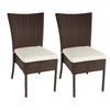 POLY-RATTAN STUHL Braun, Cremeweiß 2er-Set - Braun/Weiß, Kunststoff (52/90/58cm) - MCW