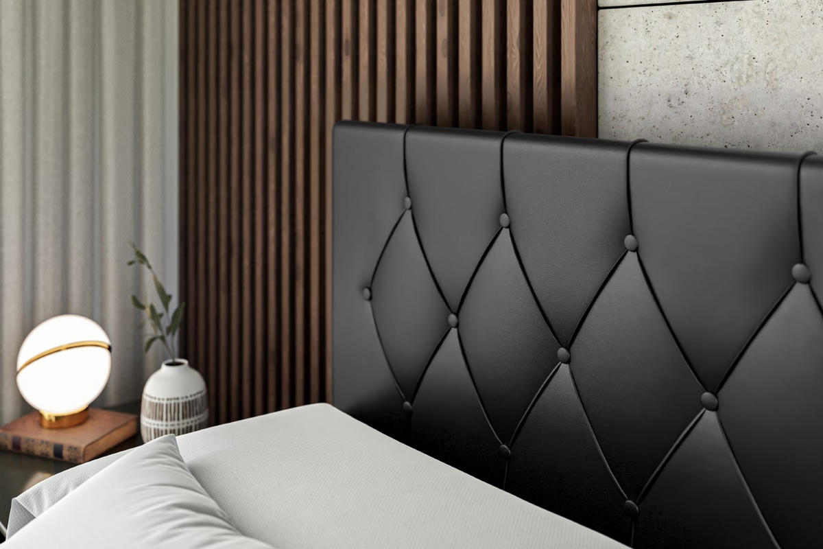 BOXBETT VELANTO-Z - 160 x 200 - H4 - Schwarz Hochglanz - Schwarz, Holzwerkstoff (160/200cm) - ALTDECOR