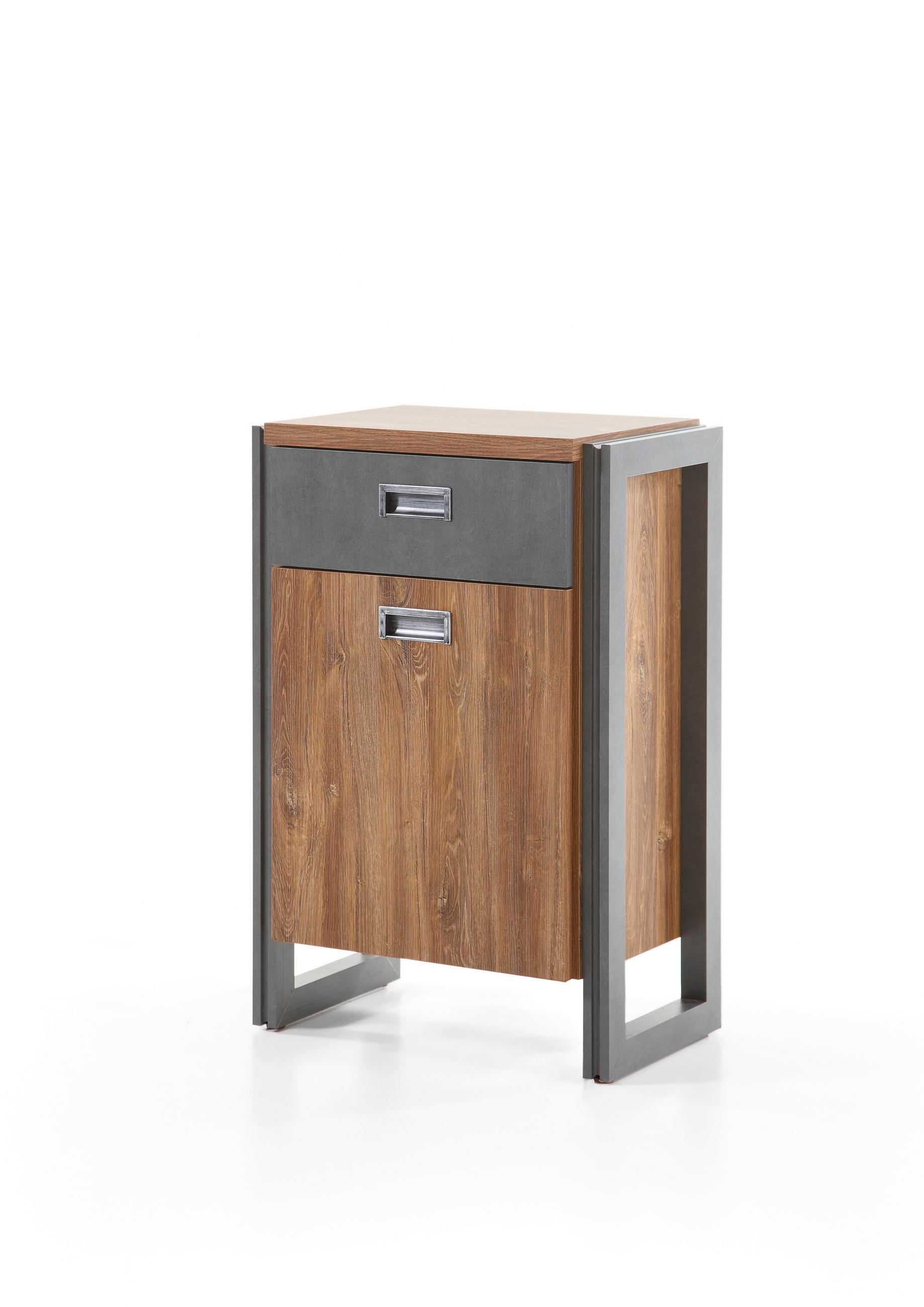 KOMMODE I12 Stirling Oak & Matera 55/81/33 cm mit Schubkästen und Türen - Eichefarben, Holzwerkstoff (55/81/33cm) - Livojo
