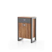 KOMMODE I12 Stirling Oak & Matera 55/81/33 cm mit Schubkästen und Türen - Eichefarben, Holzwerkstoff (55/81/33cm) - Livojo