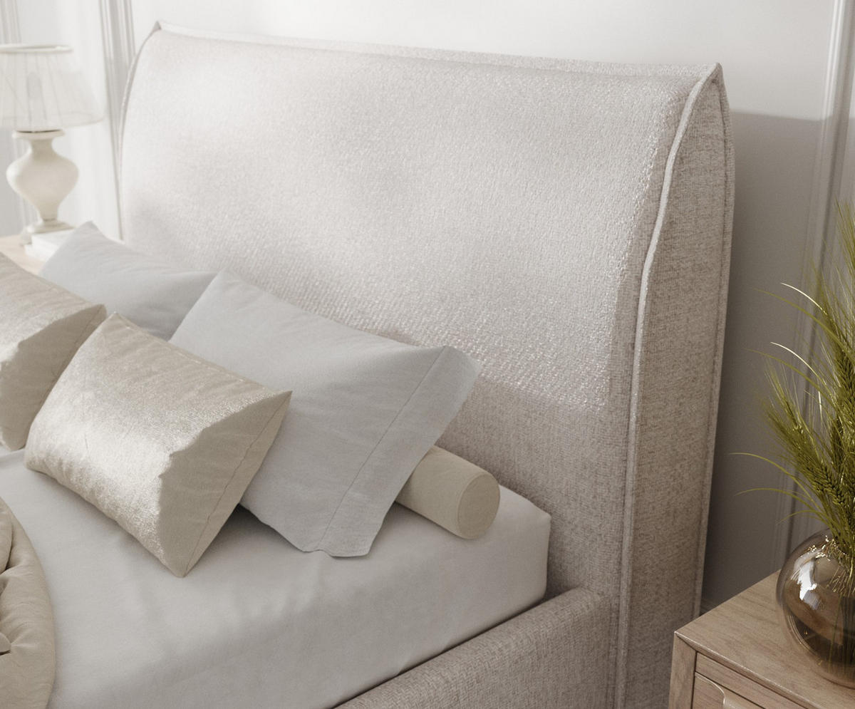 POLSTERBETT Mira 160/200 cm Hellbeige im Neve Stoff - Sandfarben/Naturfarben, Holz/Holzwerkstoff (160/200cm) - AltaBeds