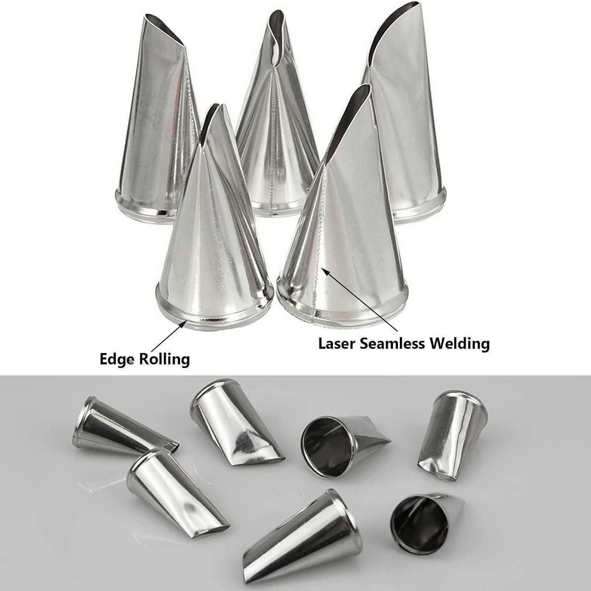 SPRITZTÜLLEN Set 7-teilig Edelstahl - Silberfarben, Metall (2.3/2.3/3.9cm)