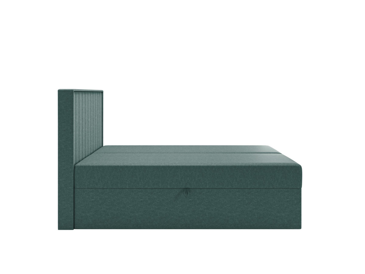 BOXBETT - Taschenmatratze + Topper 160x200 dunkelgrün velvet - Dunkelgrün, Holz/Holzwerkstoff (160/200cm) - SIMKAM Furniture