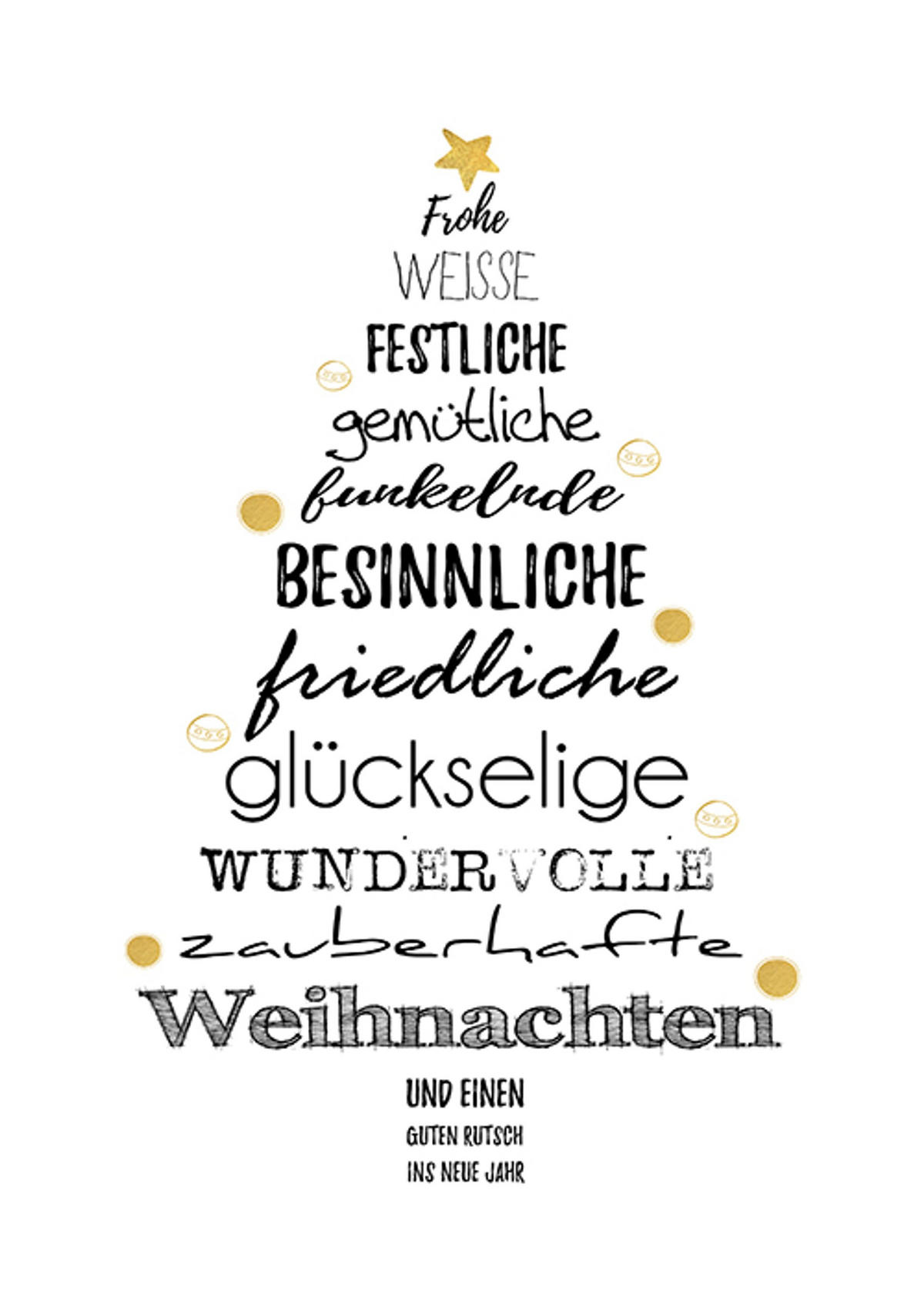 POSTER DIN A4 21x29,7 cm Weihnachten Weihnachtsposter - Weiß, Papier (21/29.7/2cm) - artissimo