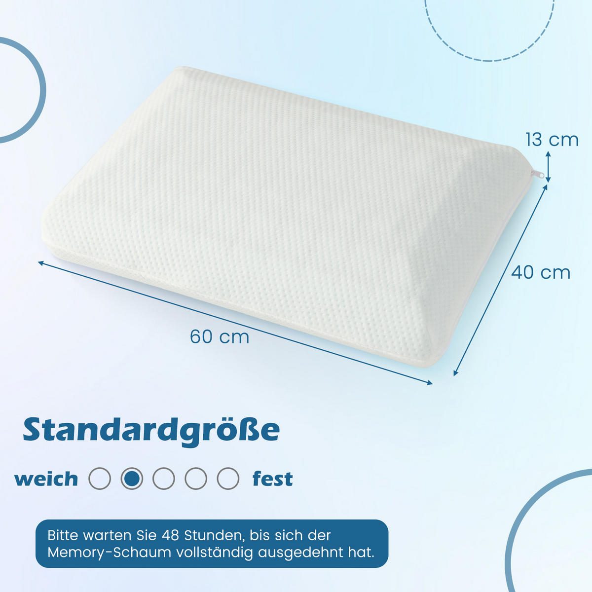 KOPFKISSEN 2er-Set Weiß - Weiß, Textil (40/60cm) - COSTWAY