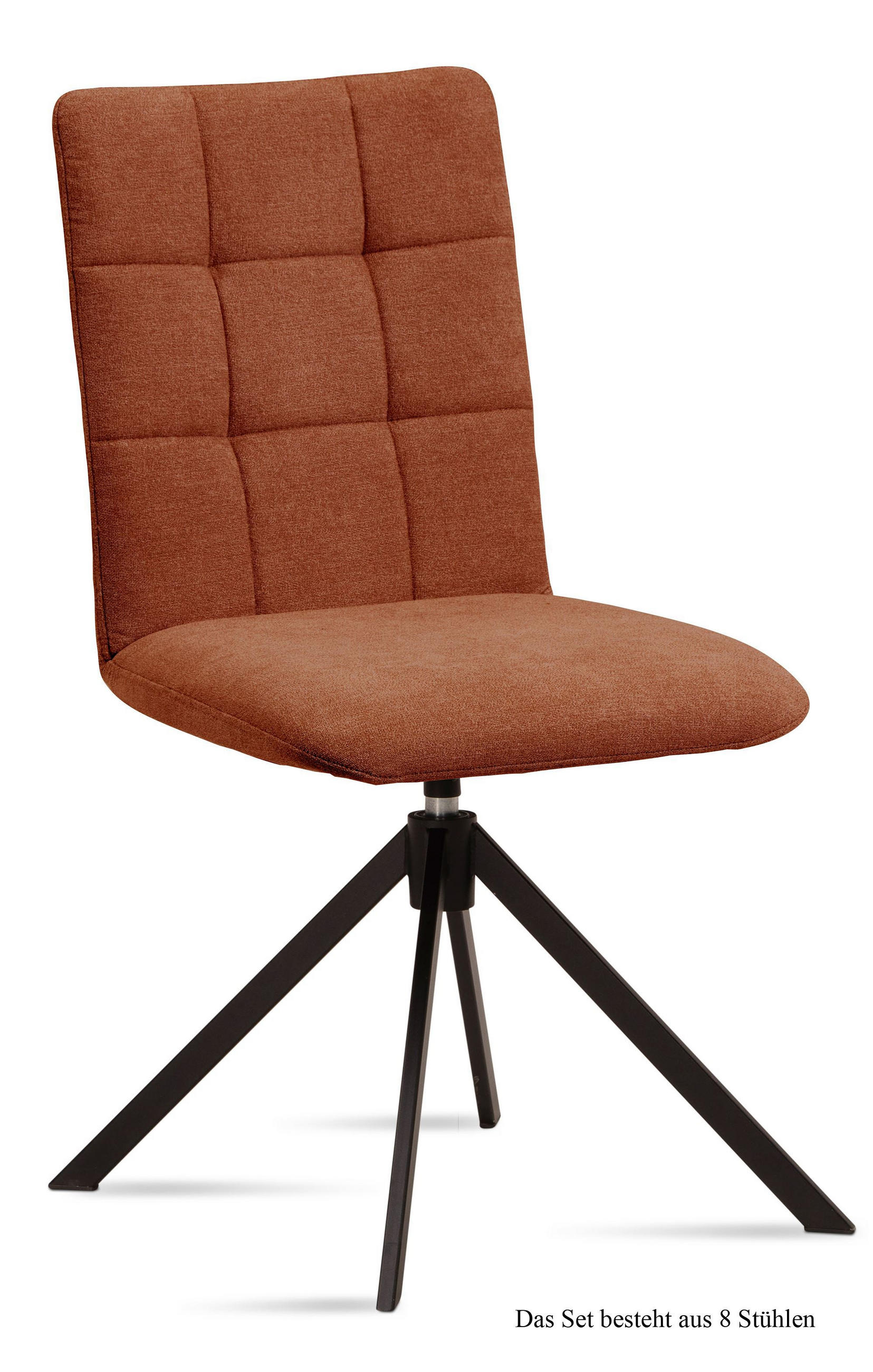 ESSZIMMERSTUHL drehbar (8er-Set) Debora 47x91x60 Schwarz/Cognac - Cognac/Schwarz, Kunststoff (60/91/47cm) - 58aufmkessel