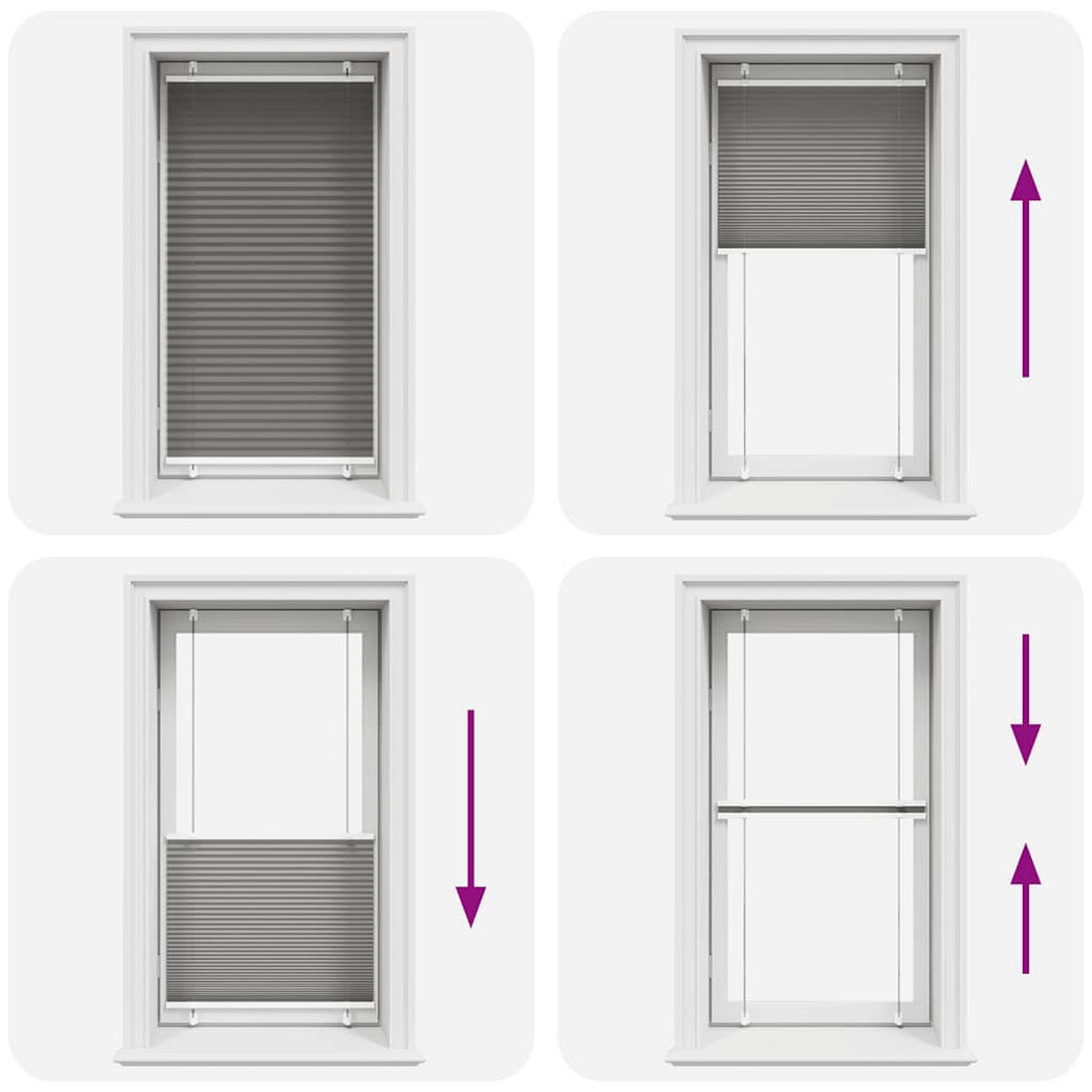 PLISSEE 75/150 cm Stoffbreite 74,4 cm aus Polyester Anthrazit - Anthrazit, Textil (75/150cm) - vidaXL