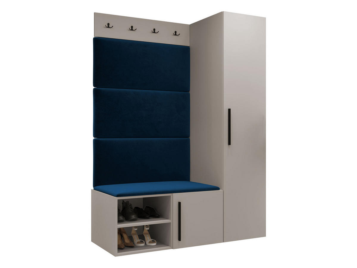 GARDEROBEN-SET Medi II - Blau/Kaschmir, Holzwerkstoff/Kunststoff (40/191/50cm) - MIRJAN24