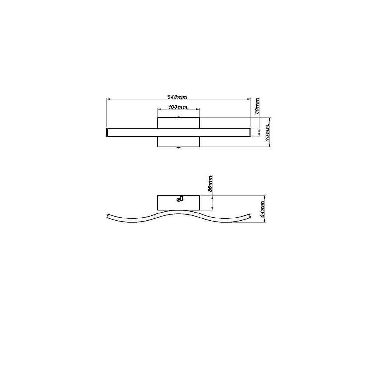 LED DECKENLEUCHTE Schwarz Opal gewellte Form - Schwarz, Kunststoff (34.3/7/6.4cm) - Globo Lighting