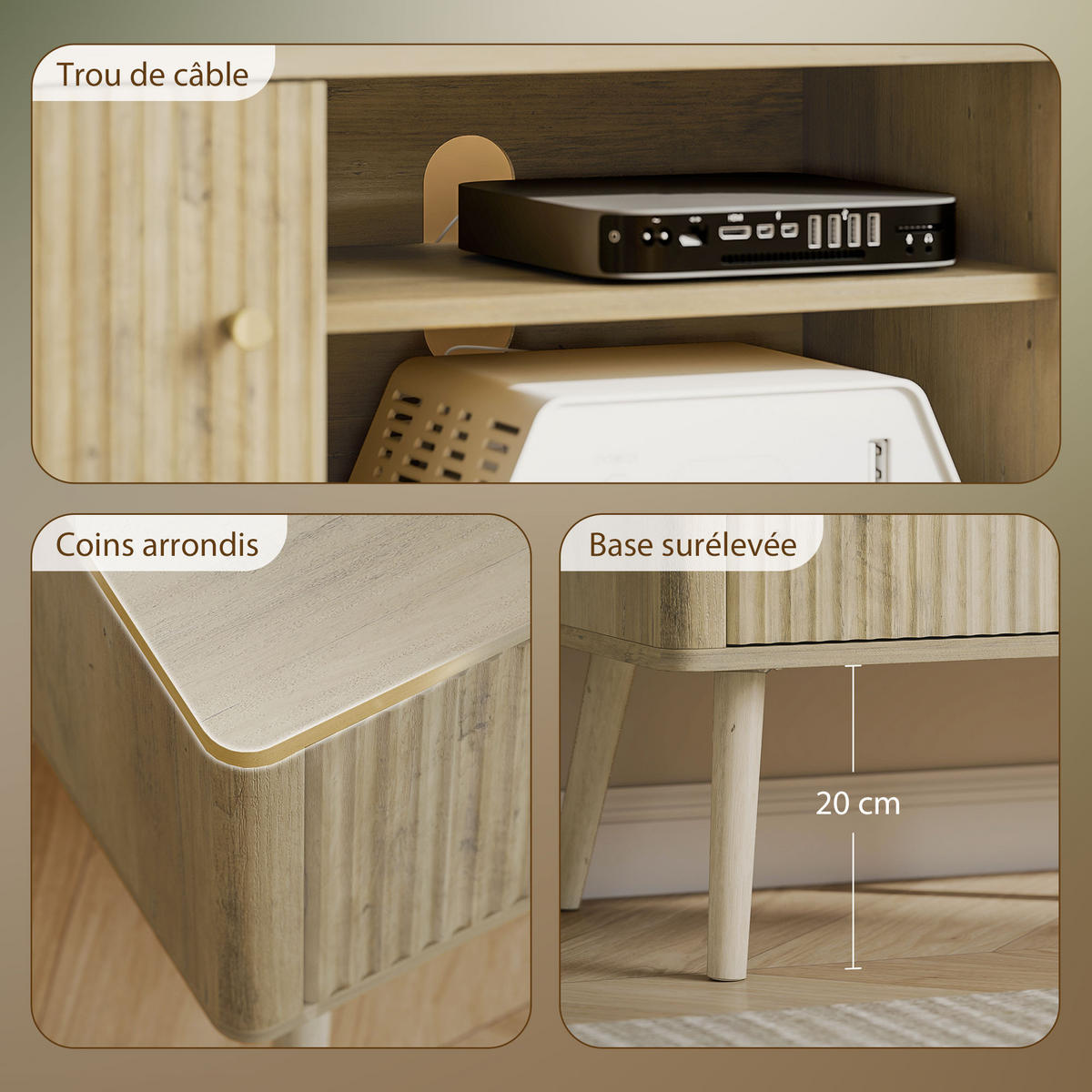 TV-MÖBEL Eichefarben 1 Stück - Eichefarben, Holzwerkstoff (140/49/35cm) - GiPP
