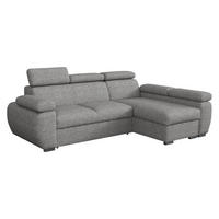 ECKSOFA Boston Mini, Seite: Rechts - 2R+LC - Chromfarben/Graphitfarben, Holz/Textil (255/170cm) - MIRJAN24