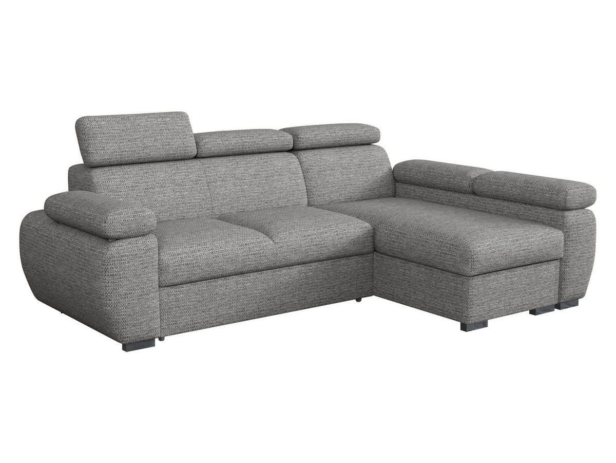 ECKSOFA Boston Mini, Seite: Rechts - 2R+LC - Chromfarben/Graphitfarben, Holz/Textil (255/170cm) - MIRJAN24