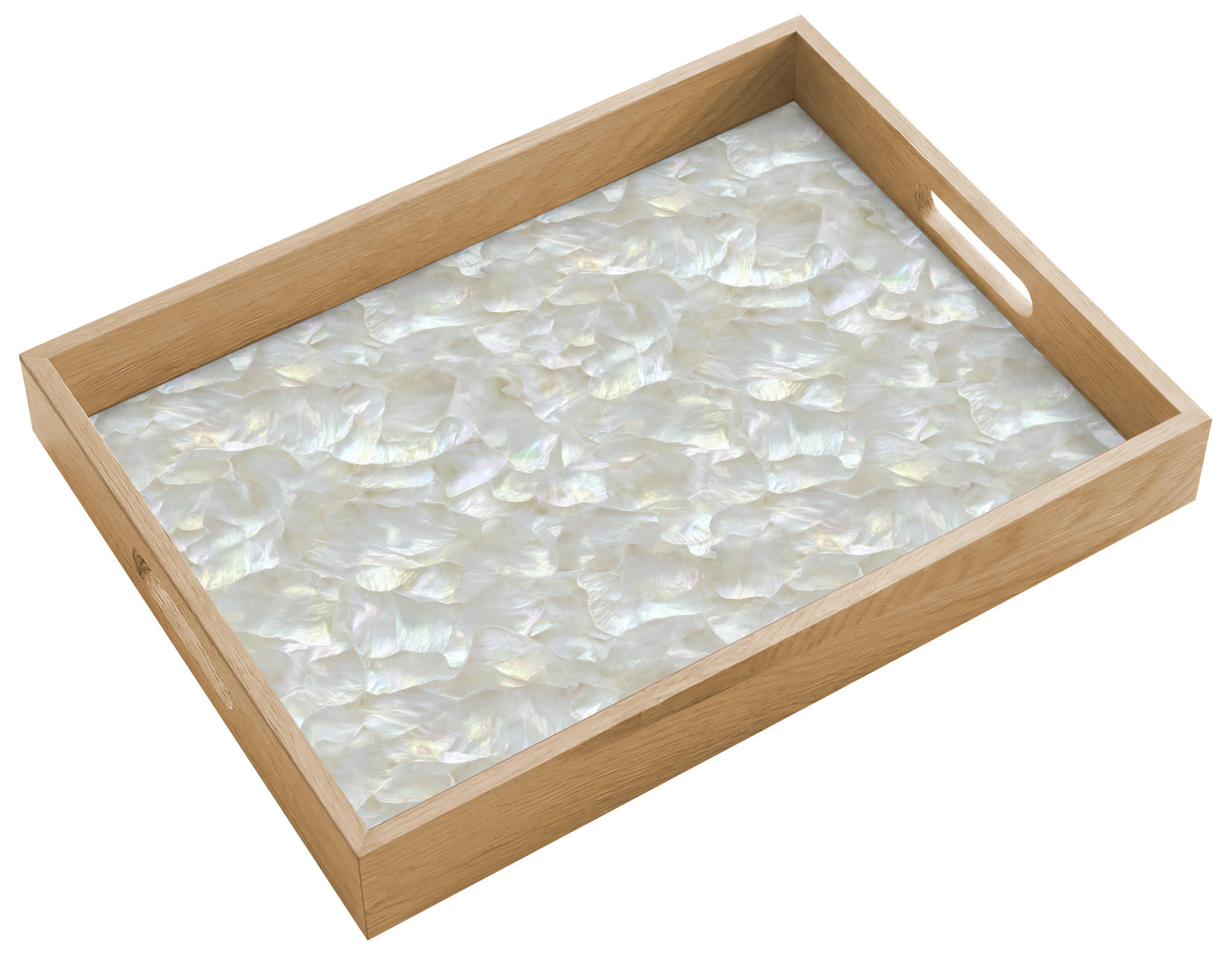 OnlyWow SERVÍROVACÍ PODNOS Perleťový lesk - Bílá - Shell 40x30 cm