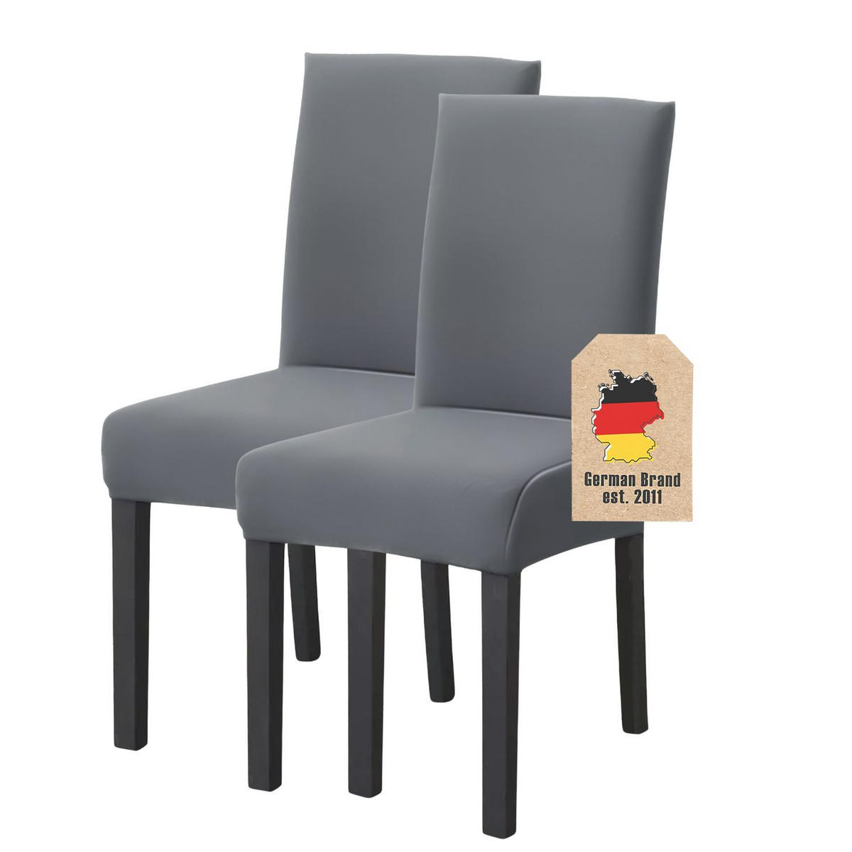 STUHLHUSSE (2-tlg. Set) - Grau, Kunststoff (1/38cm)